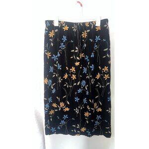 Sag Harbor Woman plus size 1X maxi long skirt floral print pull on elastic waist